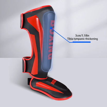 1 Pair High-Quality Boxing Shin Guards Ankle Protector MMA Muay Thai Training Leg Warmers Light Kicking Shin Pads Leg Guard