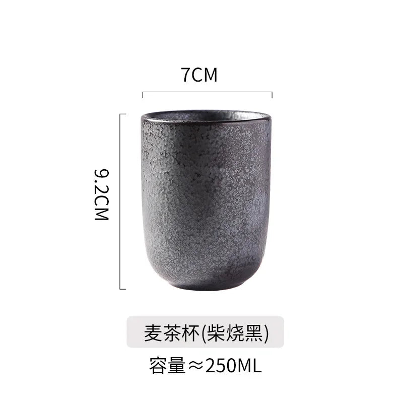 Japanese style tall tea cup household ceramic water cup household Japanese and Korean coffee matcha cup water cup