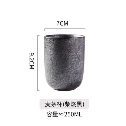Japanese style tall tea cup household ceramic water cup household Japanese and Korean coffee matcha cup water cup