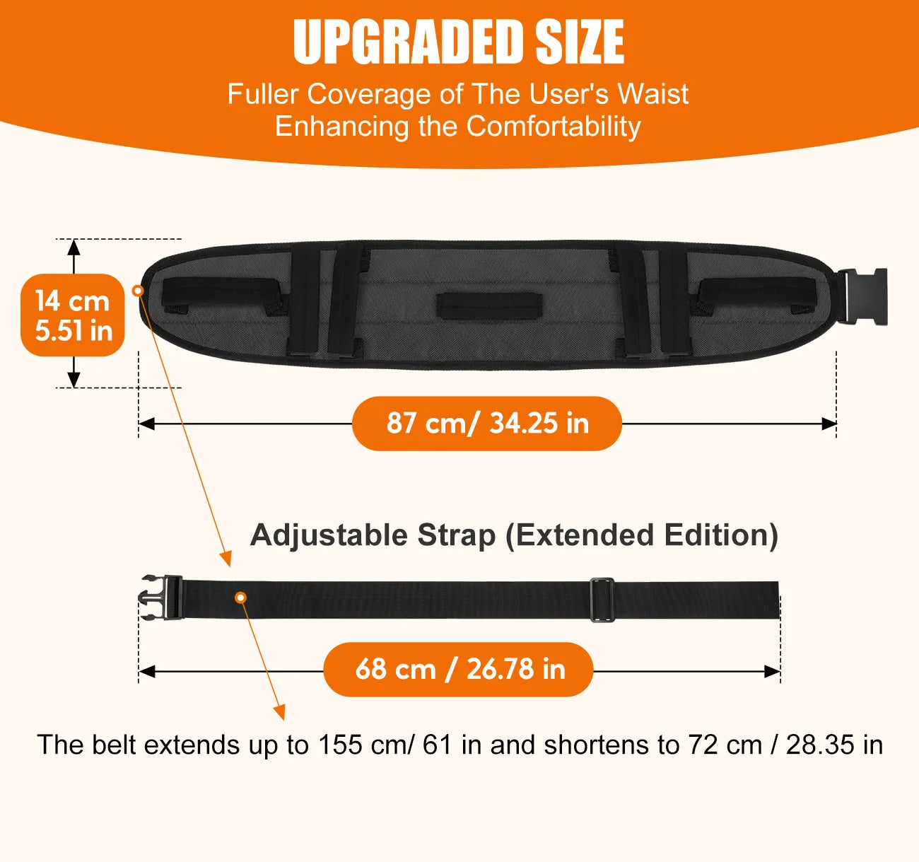 Rhino Valley Gait Belt Transfer Belt for Senior with 7 Handles Anti-Slip Transfer Belt for Elderly Lift Belt with Quick Release