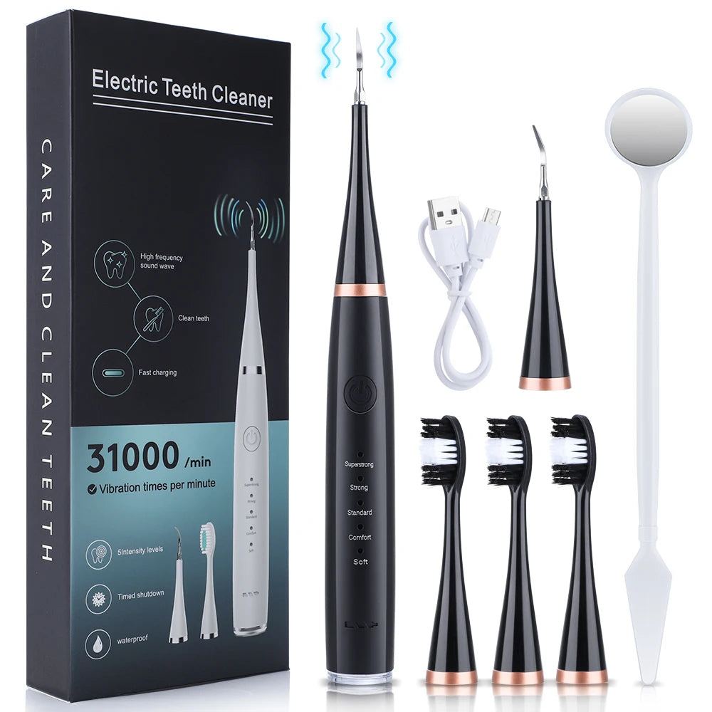 Electric Sonic Dental Calculus Scaler 5 Modes Oral Teeth Tartar Remover Plaque Stains Removal Teeth Cleaner Teeth Whitening Care