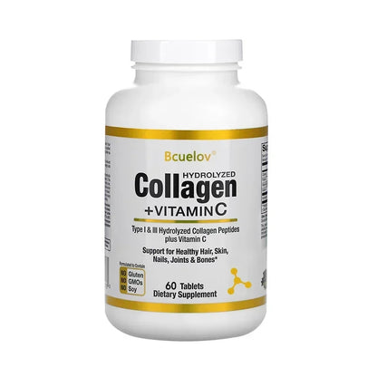 Hydrolyzed Collagen Capsules - Hair, Skin, and Nail Support Supplement, Promotes Joint and Bone Health, Types I and III Collagen