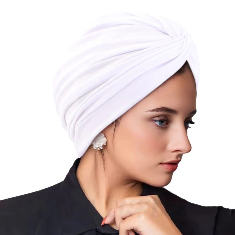 New Women Soft Elastic Ramadan Muslim Hijab Caps Fashion Women's Headscarf Solid Color Hair Care Turban Bonnet Chemotherapy Cap
