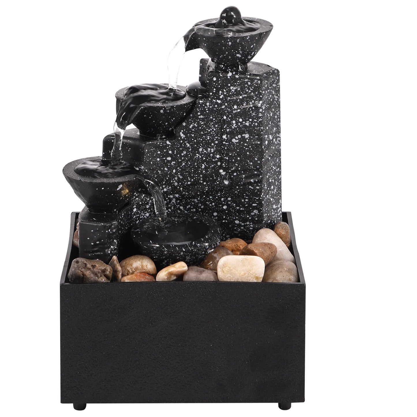 Tabletop Waterfall Decor Relaxation Meditation Desktop Fountain with Soft Lights Reusable Tabletop Fountain Landscape Decoration