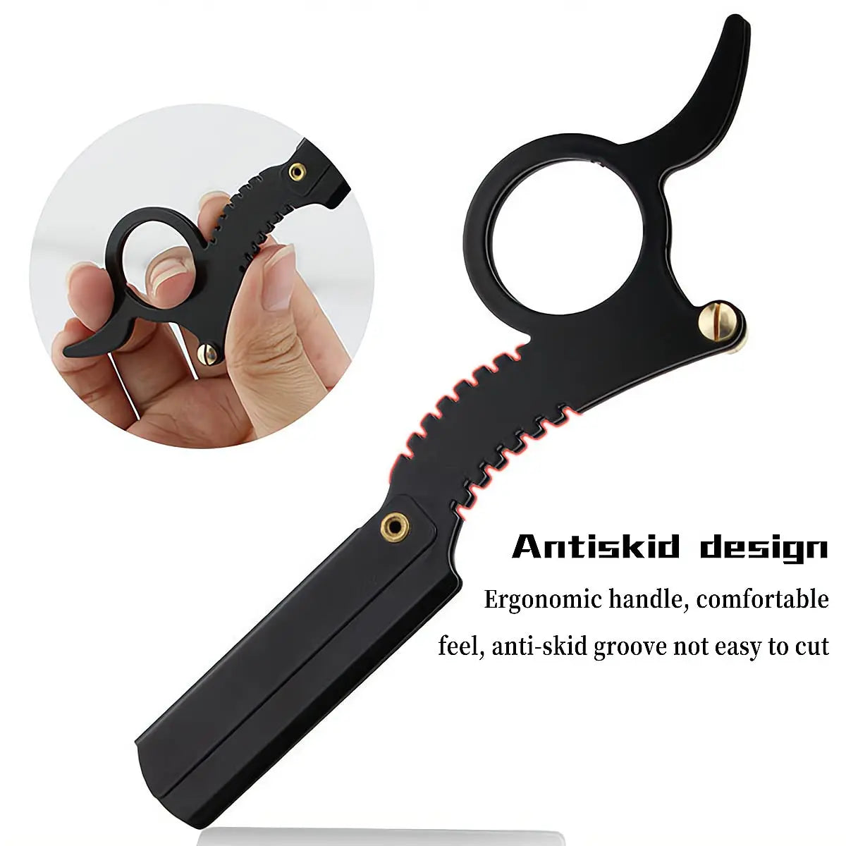 Barber Manual Razor Straight Edge Haircut Beard Eyebrow Shaver Men Depilation Razor Hairdresser Trimming Blades Replaceable