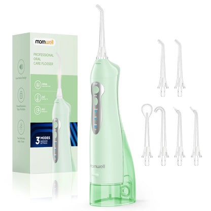 D52 Portable Cordless Water Flosser USB Rechargeable Water Jet Floss Tooth Pick 4 Jet Tip 300ml 3 Modes Teeth Clean for Travel