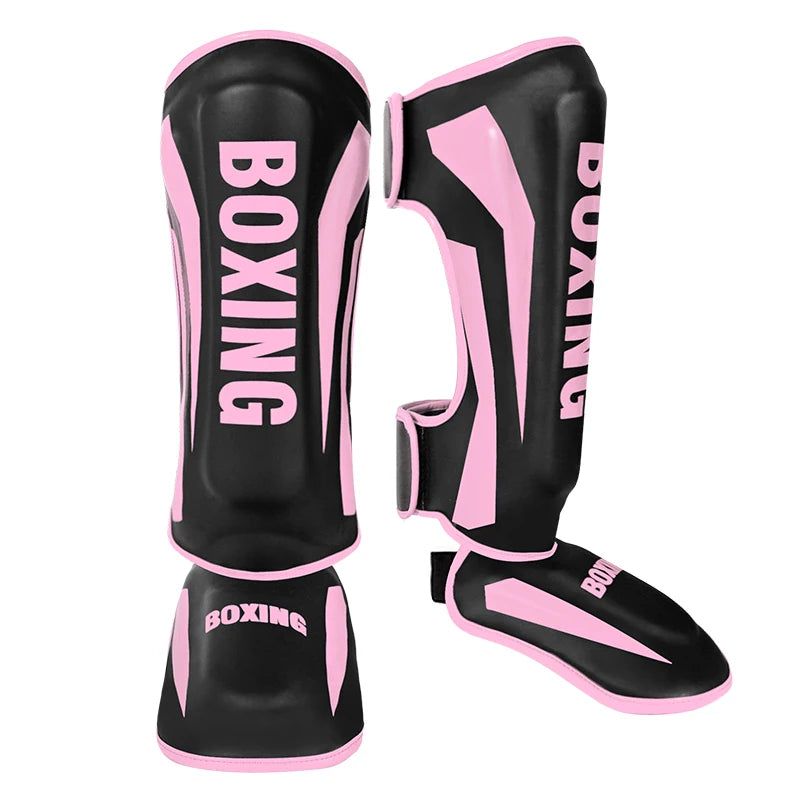 1 Pair High-Quality Boxing Shin Guards Ankle Protector MMA Muay Thai Training Leg Warmers Light Kicking Shin Pads Leg Guard