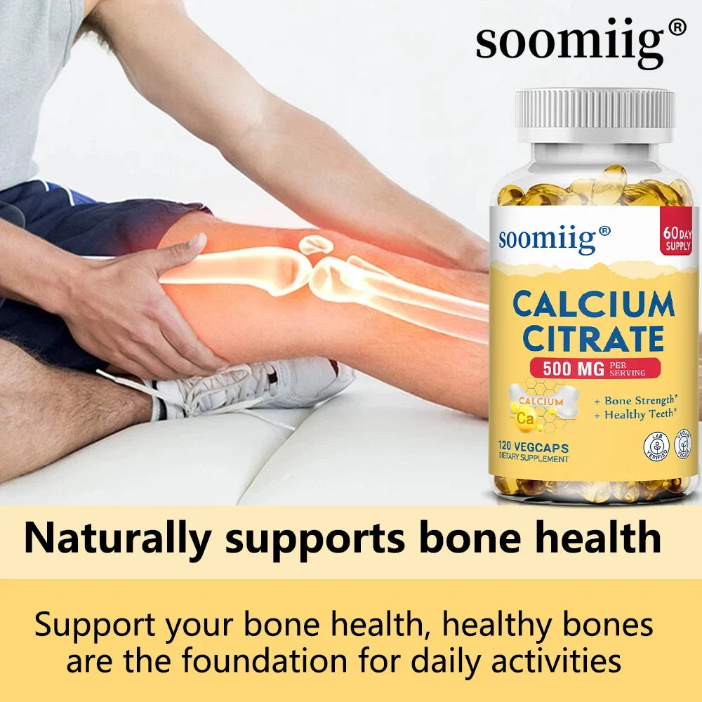 Calcium Citrate Supplement, Supports Bone Strength and Healthy Teeth, Easily Digested and Absorbed, 120 Vegetarian Capsules