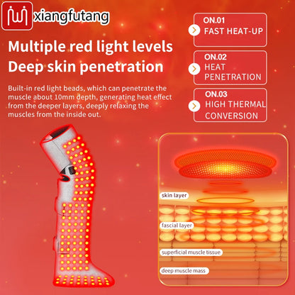 Red Light Therapy Heating Leg  Foot Wrap Electric Heating Knee Brace Relieve Cold Leg Arthritis Pain with 3-Zone Heat Warm