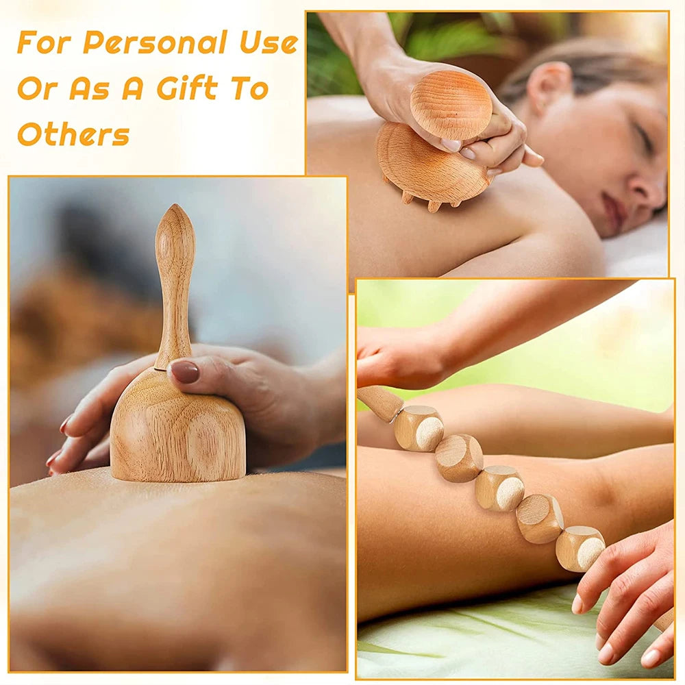 1Pcs Wood Therapy Massage Tools,Wooden Therapy Tools for Body Muscle Pain Relief,Body Sculpting Tools,Fascia Massage
