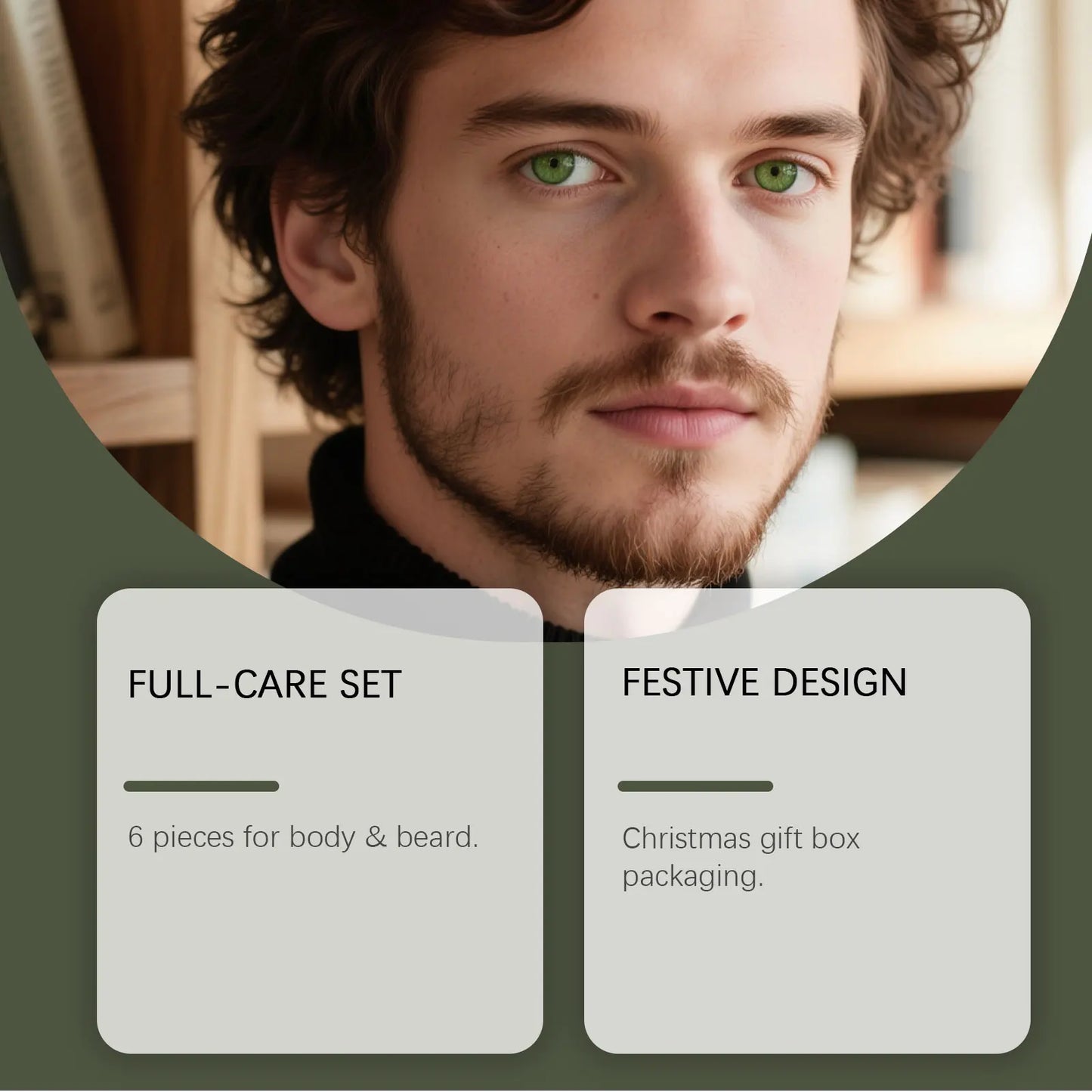 Men's Personal Care Set Beard Shampoo & Balm Set Body Wash Hand Balm Christmas Gift Set for Men Nourishing Skin Care Box Set