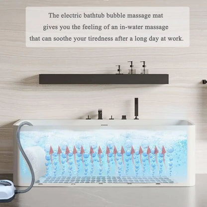 Electric Bathtub Bubble Massage Mattress Waterproof Bath Spa Air Bubble Massage Mat Full Body Bubbling Bath Thermal Massager