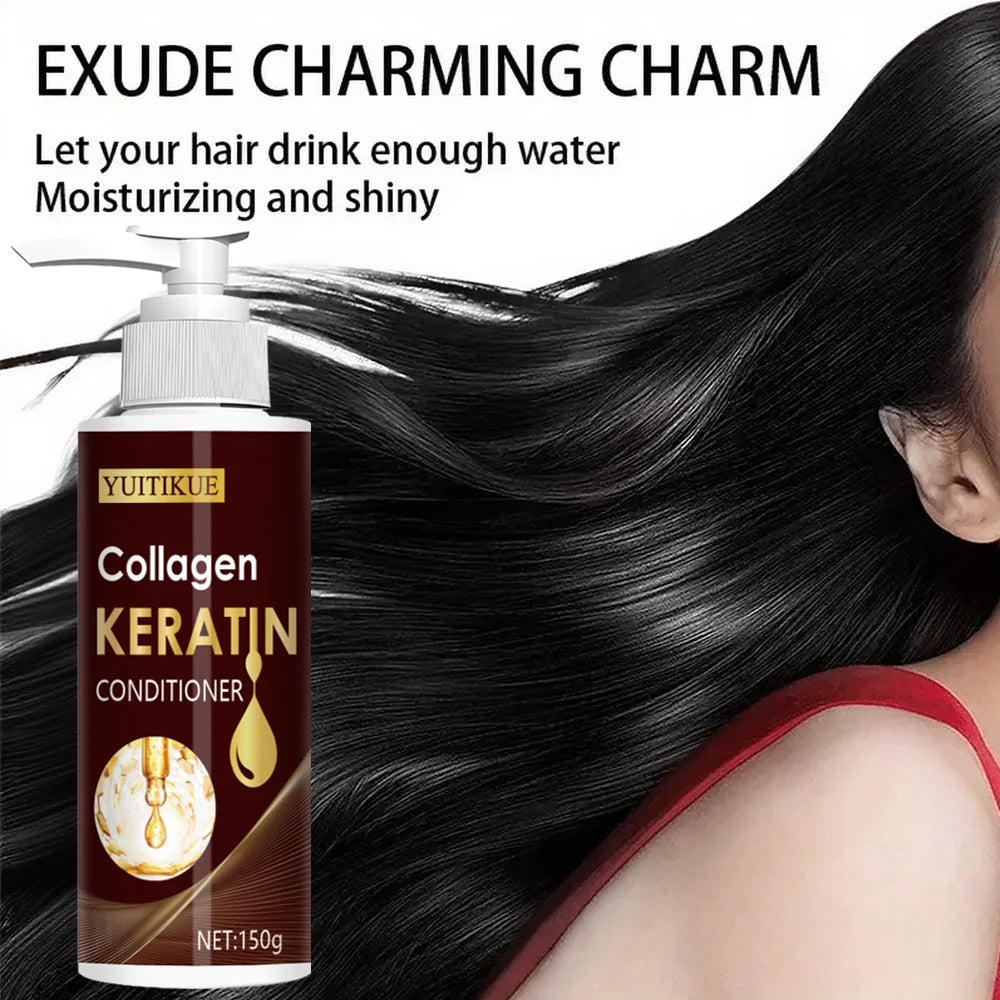 YUITIKUE Keratin Hair Conditioner Moisturizing and Hydrating, Natural Hair Care, Nourishes and Makes Hair Shinier
