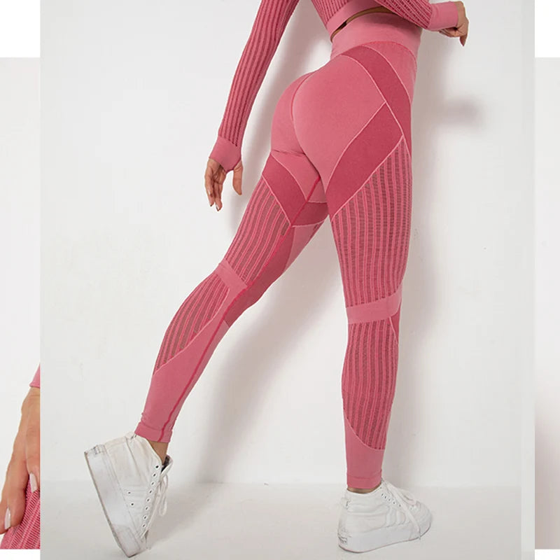Sexy Women Fitness Leggings Hollow Seamless Leggings High Waist Gym Workout Legging Fashion Breathable Yoga Pant