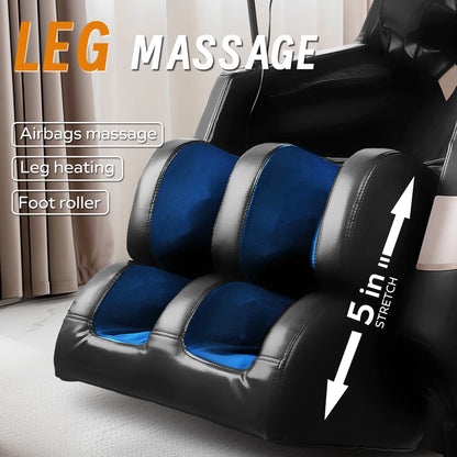 Massage Chair Recliner, Full Body Zero Gravity, Heating, Bluetooth Speaker, Phone Stand, Foot Roller