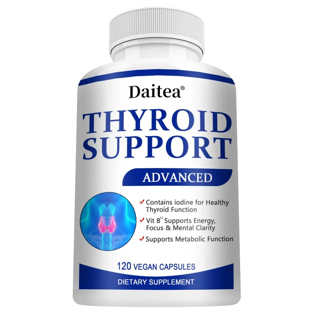 Thyroid Supplement with L-tyrosine, Iodine, Zinc & Selenium - Promotes Memory, Cognitive, Thyroid Health and Metabolism, NON-GMO