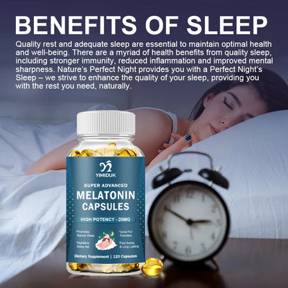 High Potency Melatonin 20 Mg Supplement, Support Promotes Natural Sleep, Relaxation and revitalized, GMP Certified, Gluten Free