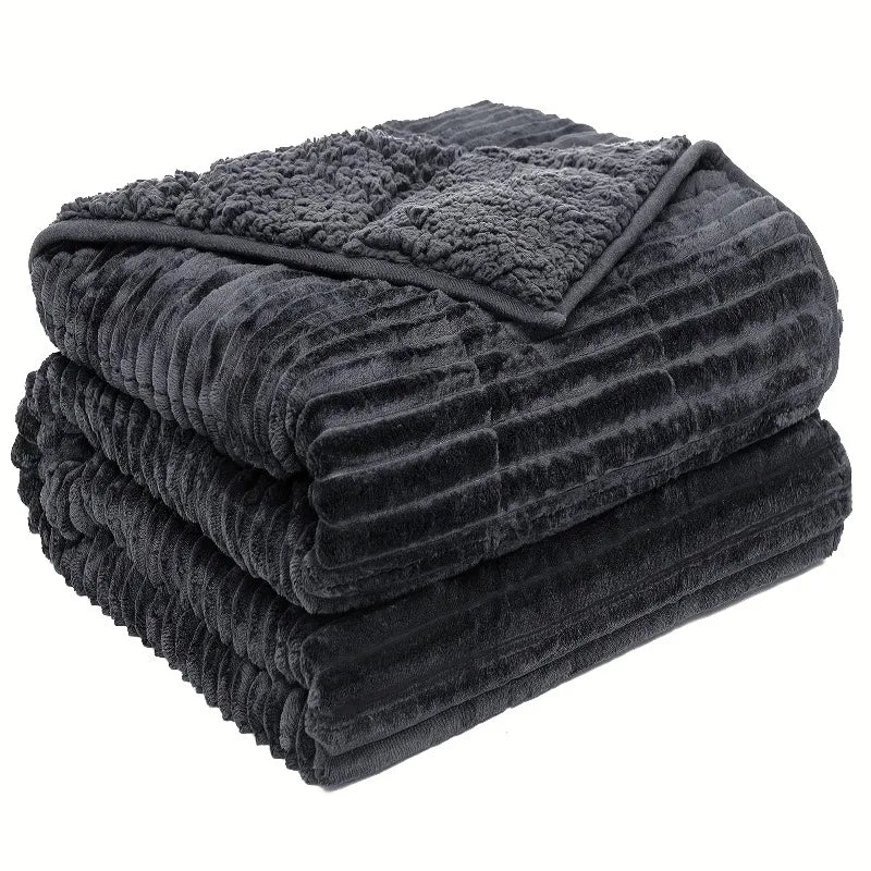 15lbs Weighted Blanket Queen Size for Adults, Dual Sided Heavy Bedspread All Season Cooling Warm, Dark Grey Purple Throw Blanket