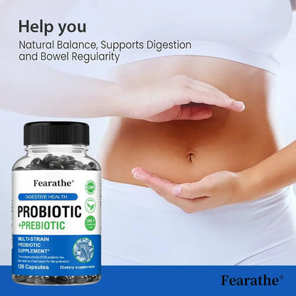 Prebiotics + Probiotics, Suitable for Both Men and Women - Mood and Digestive Support, Regulating Gut Microbiota Balance