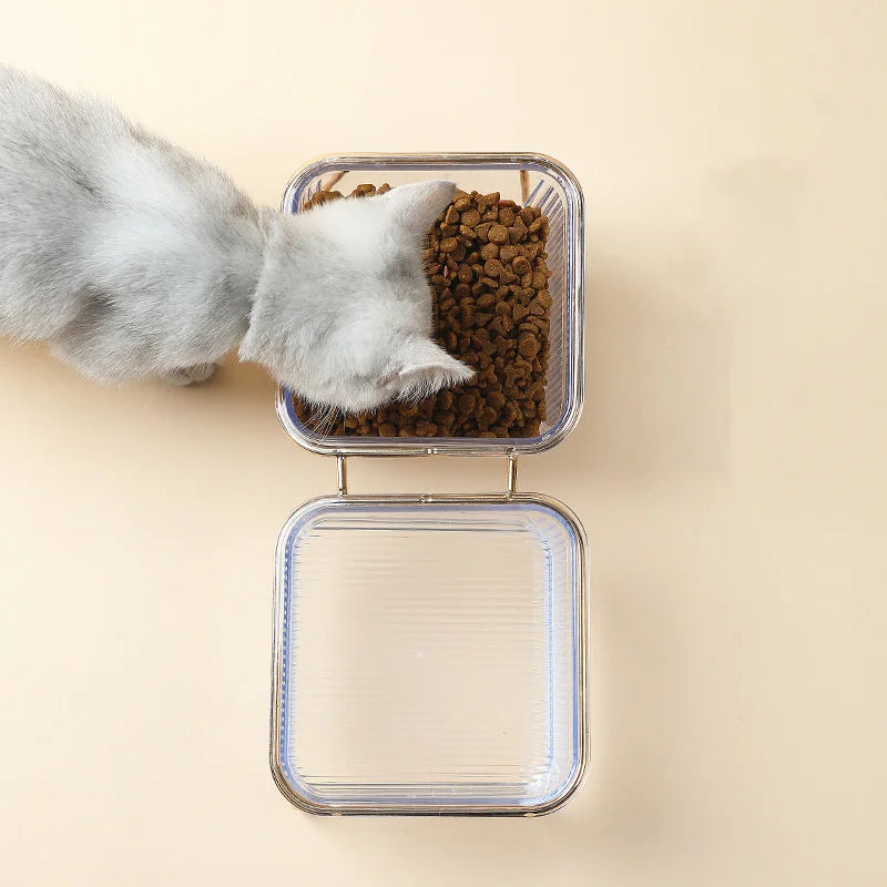 Non-Slip Raised Pet Food Bowls For Dogs And Cats-Tilted Design For Comfortable Feeding For Better Digestion Reduced Neck Strain