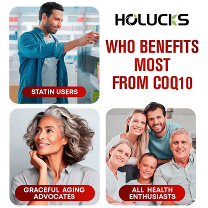 CoQ10 Supplement, for Cardiovascular & Heart Health, Anti-Aging, Energy Boost, Promote Vitality, Super Absorption, Non-GMO