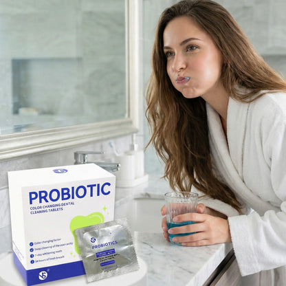 Probiotic tooth cleaning tablets 30/60/90 tablets/box with fresh breath for a long time, clean teeth and portable tooth care.