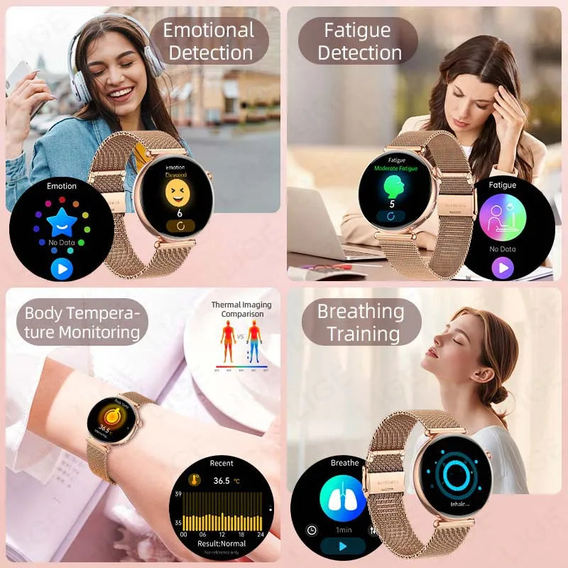 LIGE ECG Smart Watch For Women AMOLED Blood Uric Acid Lipid AI-GPT Heart Rate Sleep Health Monitor SOS Bluetooth Call Smartwatch
