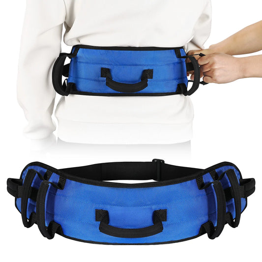 Rhino Valley Gait Belt Transfer Belt for Senior with 7 Handles Anti-Slip Transfer Belt for Elderly Lift Belt with Quick Release