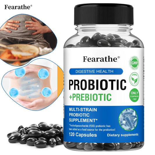Prebiotics + Probiotics, Suitable for Both Men and Women - Mood and Digestive Support, Regulating Gut Microbiota Balance