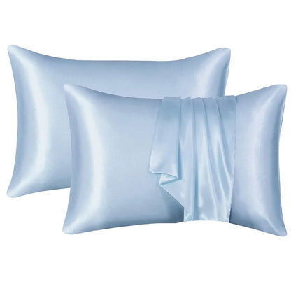 Satin Pillowcase for Hair and Skin 2 Pack, Queen Size Pillow Cases Set of 2, Silky PillowCover with Enve