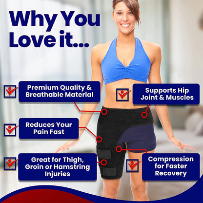 1PC Hip Support Belt Groin Support Sciatica Pain Relief Thigh Strap Compression Brace Joints Groin Arthritis Hip Protective Belt