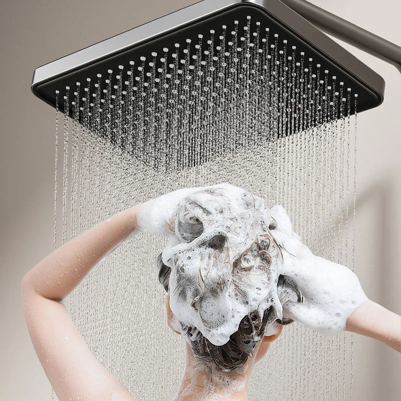Multifunction Bathroom Shower System Set Hot and Cold Water Household Rotary Knob Pressurize Aluminum Gunmetal Gray Shower Set