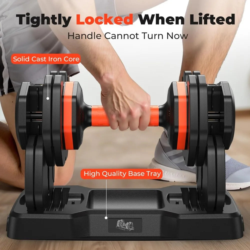 Adjustable Dumbbell Set of 2, 110LB/50LB Weights Dumbbell Set for Home Gym Exercise & Fitness, Fast Change Weights, Customized