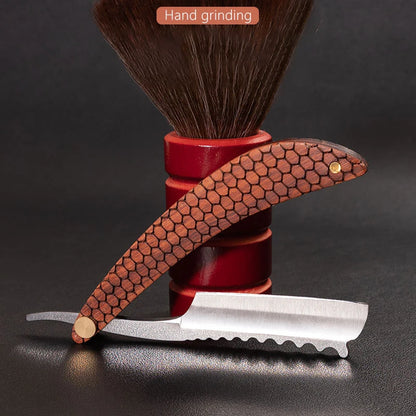 Wood Professional Barbershop Men's Shaver Straight Edge Barber Razor Knives Manual Beard Shaving Care Shavette Gift