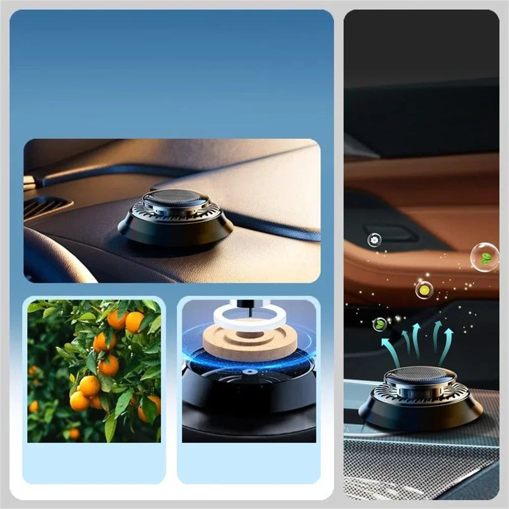 Solar Powered Car Aromatherapy Solar automatic rotation Car Air Freshener Fragrance Car Ornaments Car Diffuser for Essential Oil