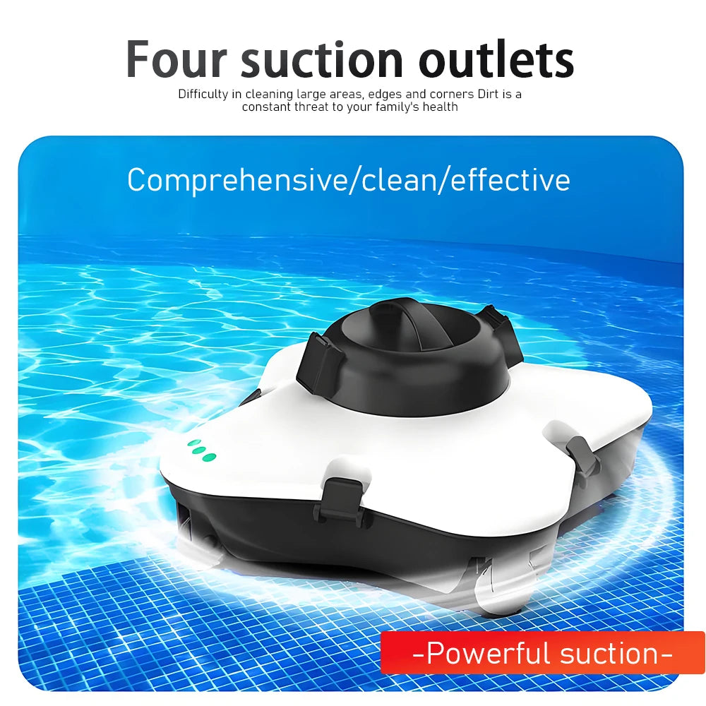 Automatic Cordless Pool Cleaning Robot Intelligent Swimming Pool Vacuum Cleaner Self-Propelled for In-Ground & Above-Ground Pool
