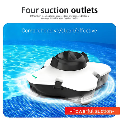 Automatic Cordless Pool Cleaning Robot Intelligent Swimming Pool Vacuum Cleaner Self-Propelled for In-Ground & Above-Ground Pool