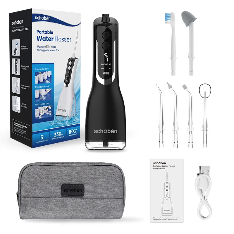 Oral Irrigator USB Rechargeable Water Flosser Portable Dental Water Jet 300ML Water Tank Waterproof Teeth Cleaner For Oral Care