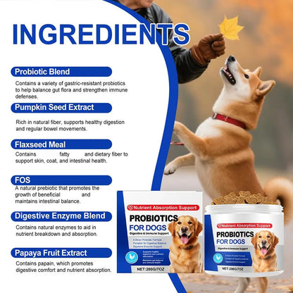 Dog Specific Probiotic Soft Granules - Intestinal Balance Digestion Support Pet Nutritional Supplement For All Ages