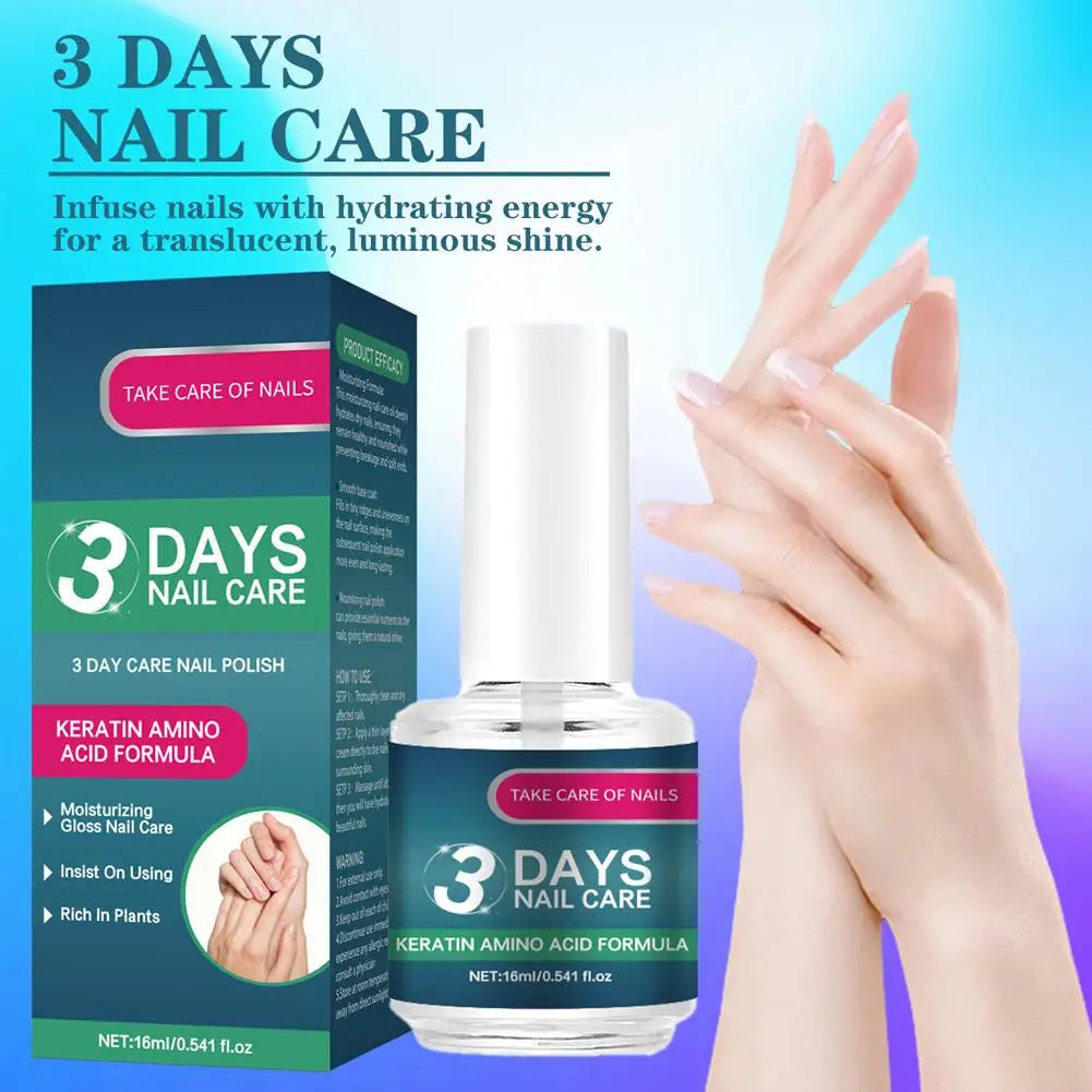 1/2/3PCS 3 Days Nail Care Treatment Polish - Keratin & Amino Acid Formula Moisturizing Brightening NailPolish | Plant-Based Nail