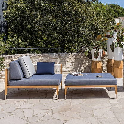 Outdoor Patio Leisure Sofa Wooden Garden Water Proof Rattan Teak Sofa Set Furniture
