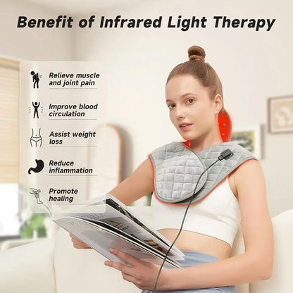 Red Light Therapy Belt LED for Shoulder, Back & Knee Pain Relief - Heating Pad with Red Light Therapy for Muscle Recovery - Cros