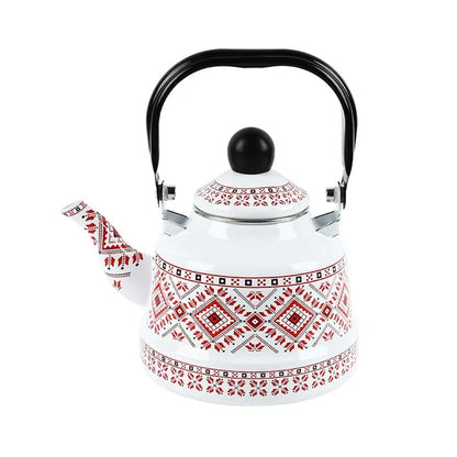 Teakettle Enamel Enamel Tea Kettle European Style 2.5L Tea Pot Comfortable Handle Handmade Water Jug Restaurant