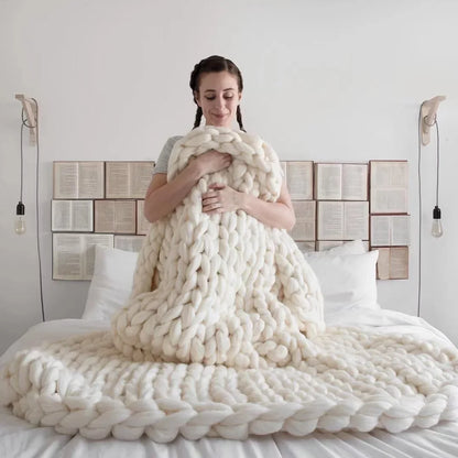 Weighted Knitted Weighted Blanket Queen Size Handmade Minky Chunky Throw Blanket Soft And Breathable Best Gift For Christmas