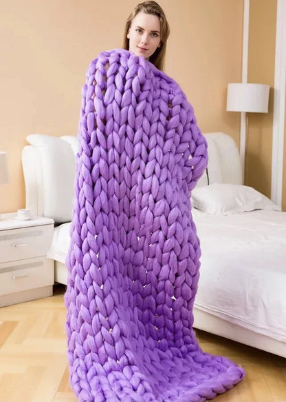 Weighted Knitted Weighted Blanket Queen Size Handmade Minky Chunky Throw Blanket Soft And Breathable Best Gift For Christmas