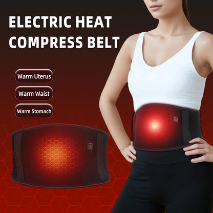 1PC Electric Heated Waist Support Brace Pain Relief Lumbar Heating Pad USB Charging Magnetic Therapy Back Waist Massage Band