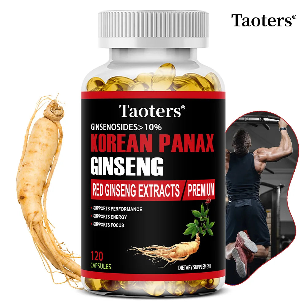 Korean Red Ginseng Supplement - Boosts Energy, Strength, Vitality, Performance and Focus, Improves Blood Circulation