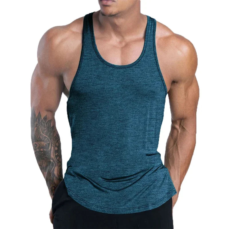 New Fitness Vest Summer Fitness Training Inner Shorts Running Vest Basketball Quick-drying Elastic Loose Sports Vest Men's Top